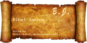 Bibel Janina névjegykártya